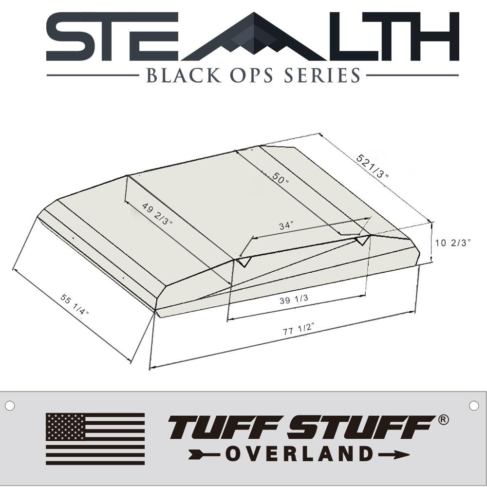 Tuff Stuff Overland Roof Top Tent Tuff Stuff® Stealth™ Aluminum Side Open Tent, 3+ Person