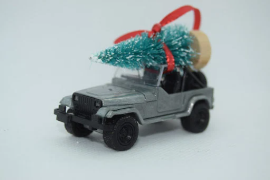 Offroad Trading Company Silver Jeep Wrangler YJ Ornament